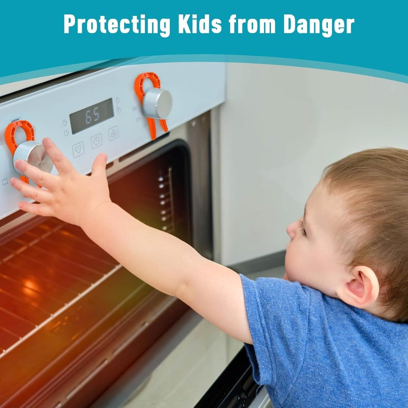 OKK Stove Locks Child Safety, 5 Pack Stove Knob Locks with Universal Size, Clear View Stove Knobs Locks for Kids and Pets Proof - Image 2